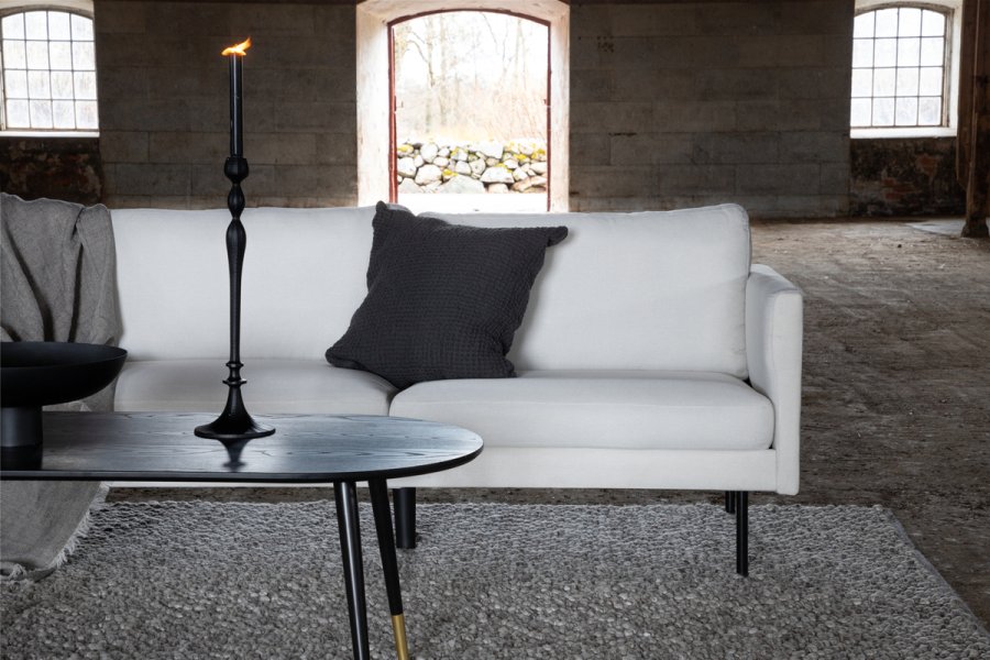 VENTURE DESIGN Zoom 3 pers. sofa - beige polyester og sort stl