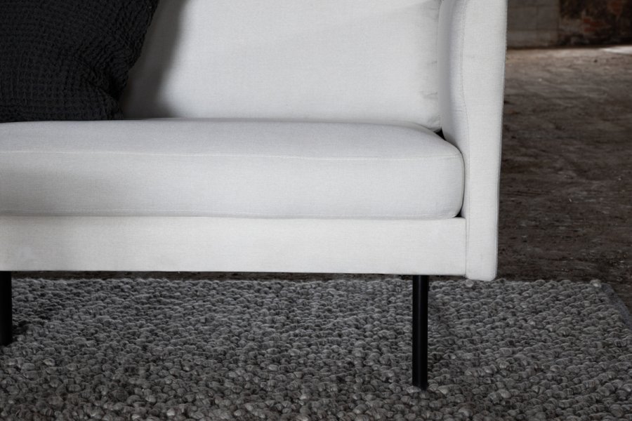 VENTURE DESIGN Zoom 3 pers. sofa - beige polyester og sort stl