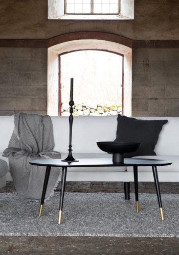 VENTURE DESIGN Zoom 3 pers. sofa - beige polyester og sort stl