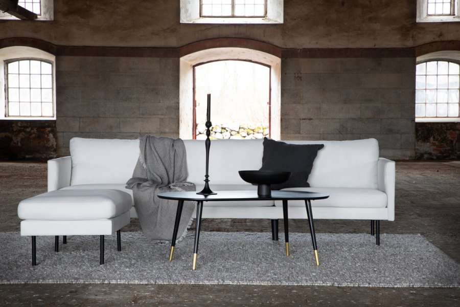 VENTURE DESIGN Zoom 3 pers. sofa - beige polyester og sort stl