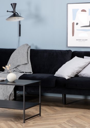 VENTURE DESIGN Zoom 3 pers. sofa - sort fljl og sort stl
