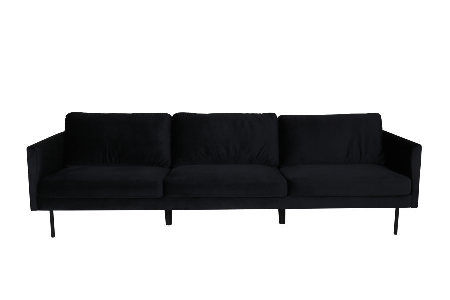VENTURE DESIGN Zoom 3 pers. sofa - sort fljl og sort stl