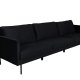 VENTURE DESIGN Zoom 3 pers. sofa - sort fljl og sort stl