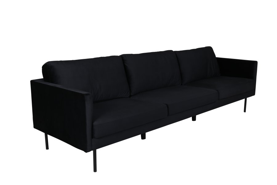 VENTURE DESIGN Zoom 3 pers. sofa - sort fljl og sort stl