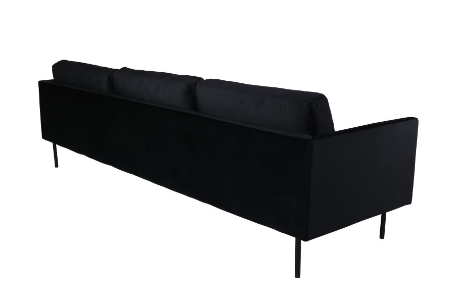 VENTURE DESIGN Zoom 3 pers. sofa - sort fljl og sort stl