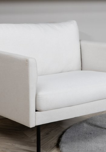 VENTURE DESIGN Zoom lnestol - beige polyester og sort stl