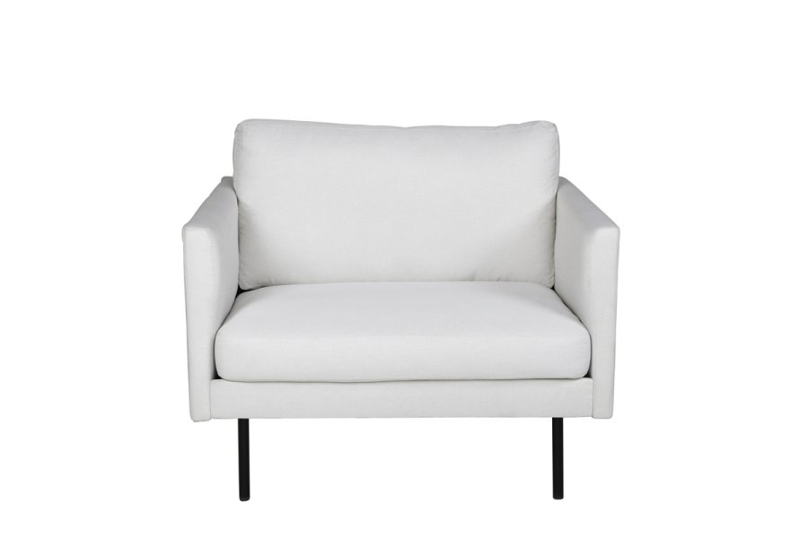 VENTURE DESIGN Zoom lnestol - beige polyester og sort stl