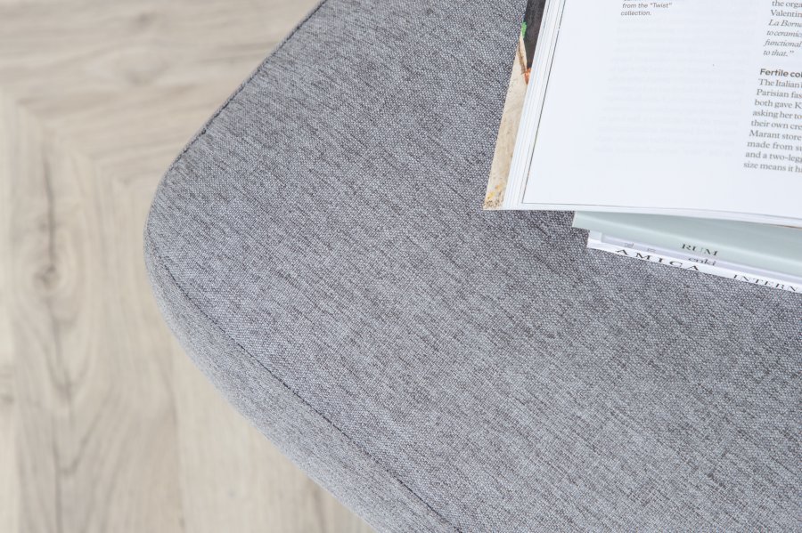 VENTURE DESIGN Zoom puf, rektangulr - gr polyester og sort stl (85x64)