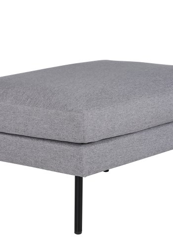 VENTURE DESIGN Zoom puf, rektangulr - gr polyester og sort stl (85x64)