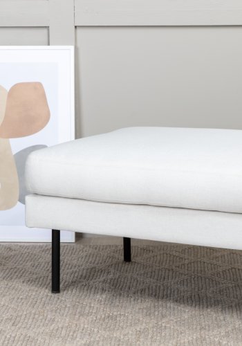 VENTURE DESIGN Zoom puf, rektangulr - beige polyester og sort stl (85x64)