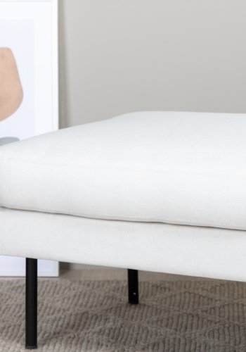 VENTURE DESIGN Zoom puf, rektangulr - beige polyester og sort stl (85x64)