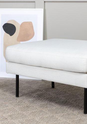 VENTURE DESIGN Zoom puf, rektangulr - beige polyester og sort stl (85x64)