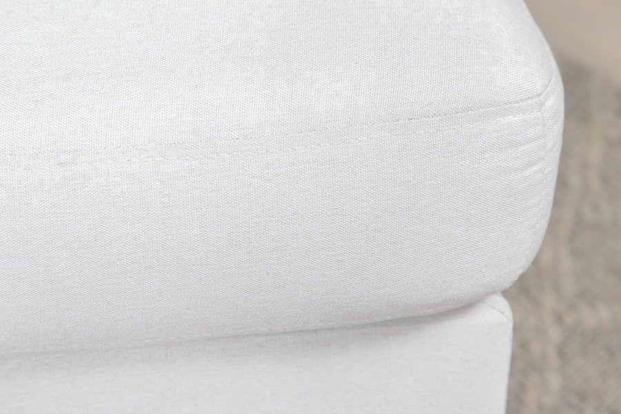 VENTURE DESIGN Zoom puf, rektangulr - beige polyester og sort stl (85x64)