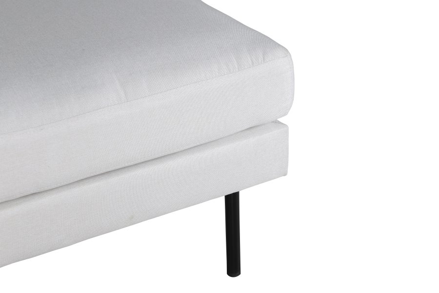 VENTURE DESIGN Zoom puf, rektangulr - beige polyester og sort stl (85x64)