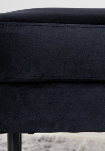 VENTURE DESIGN Zoom puf, rektangulr - sort fljl og sort stl (85x64)