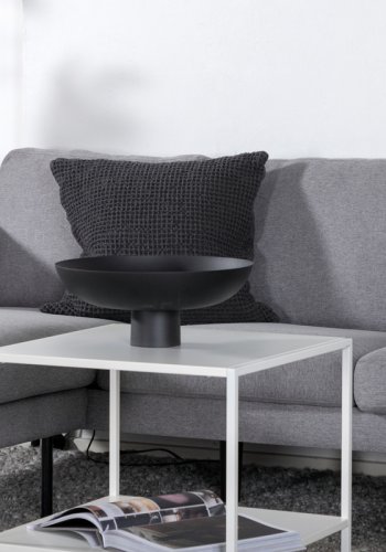 VENTURE DESIGN Zoom U-sofa - gr polyester og og sort stl