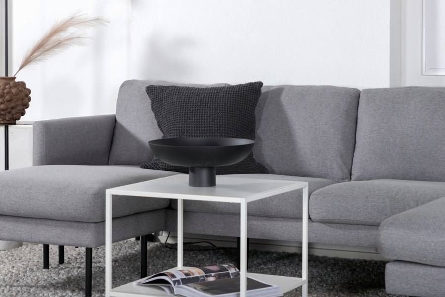 VENTURE DESIGN Zoom U-sofa - gr polyester og og sort stl