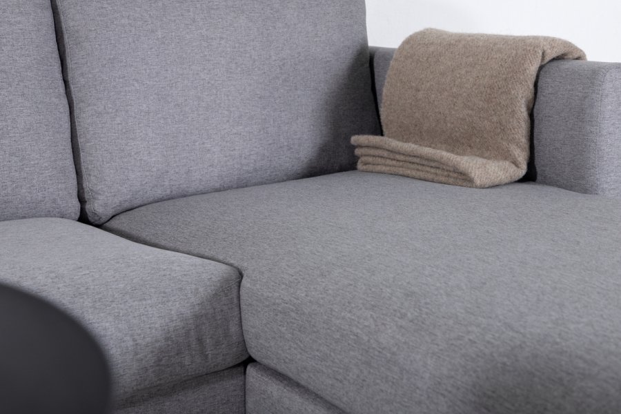 VENTURE DESIGN Zoom U-sofa - gr polyester og og sort stl