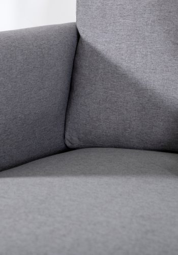 VENTURE DESIGN Zoom U-sofa - gr polyester og og sort stl