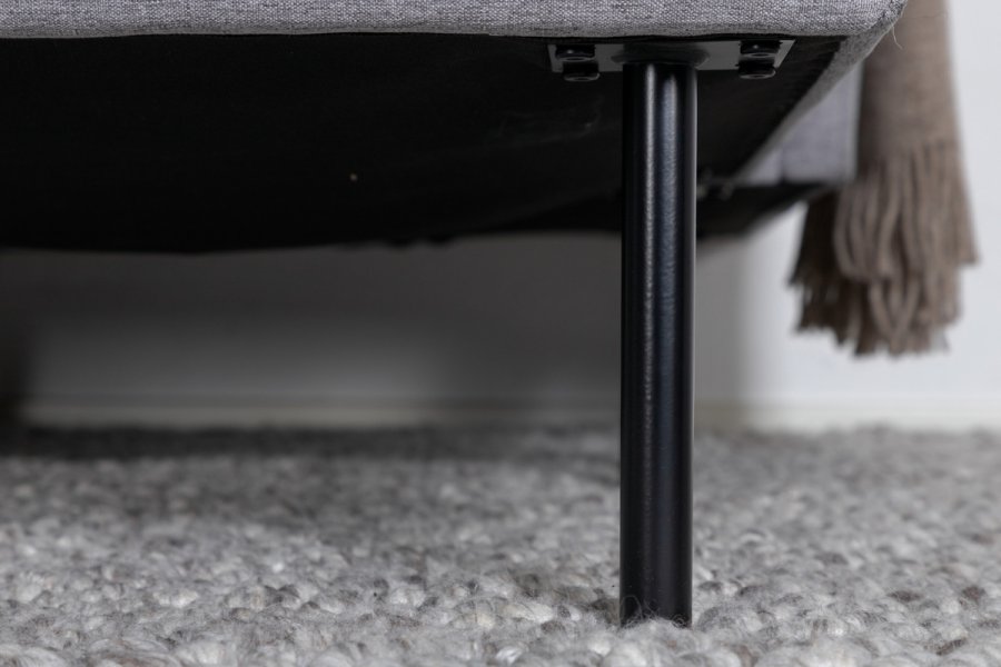 VENTURE DESIGN Zoom U-sofa - gr polyester og og sort stl