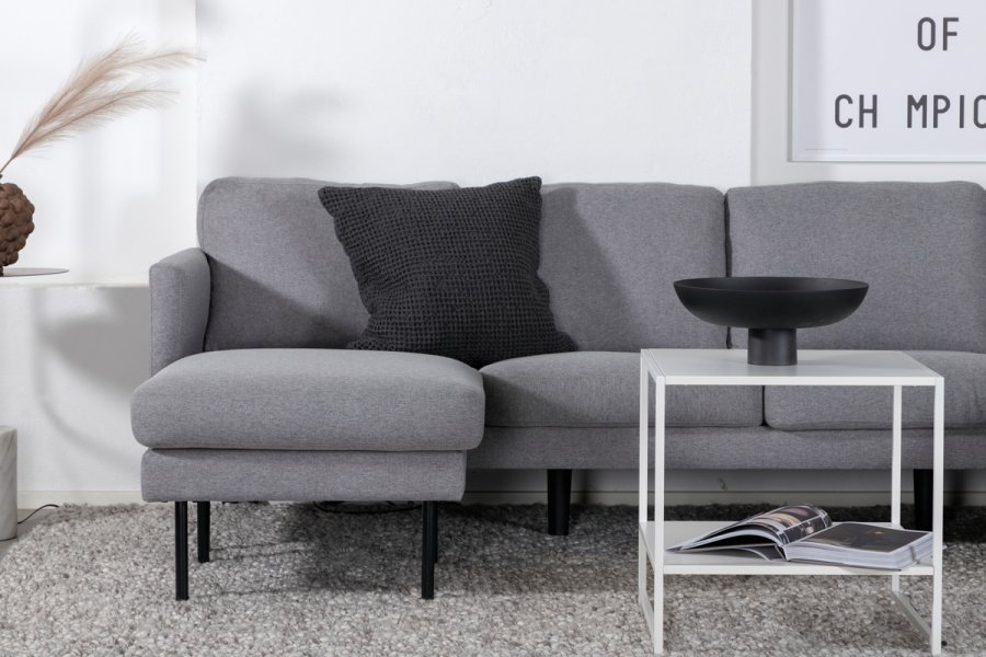 VENTURE DESIGN Zoom U-sofa - gr polyester og og sort stl