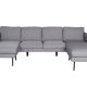 VENTURE DESIGN Zoom U-sofa - gr polyester og og sort stl