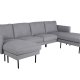 VENTURE DESIGN Zoom U-sofa - gr polyester og og sort stl