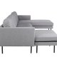 VENTURE DESIGN Zoom U-sofa - gr polyester og og sort stl