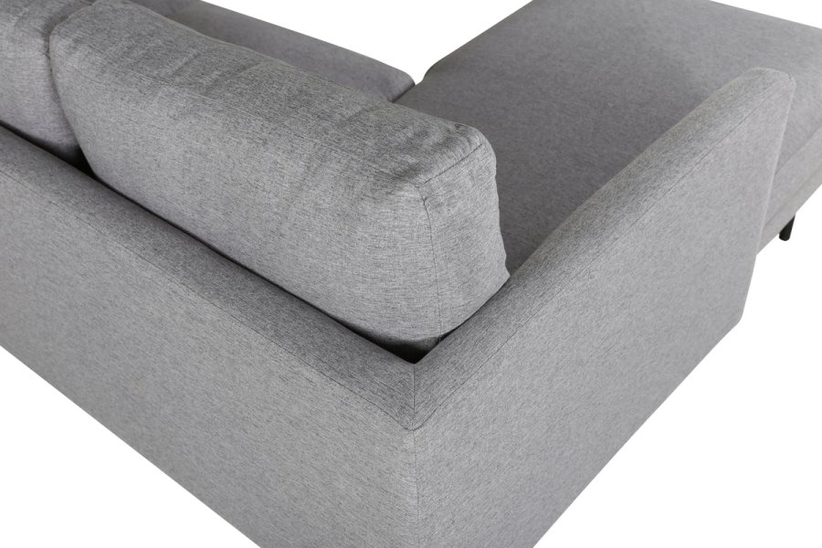 VENTURE DESIGN Zoom U-sofa - gr polyester og og sort stl