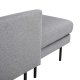 VENTURE DESIGN Zoom U-sofa - gr polyester og og sort stl