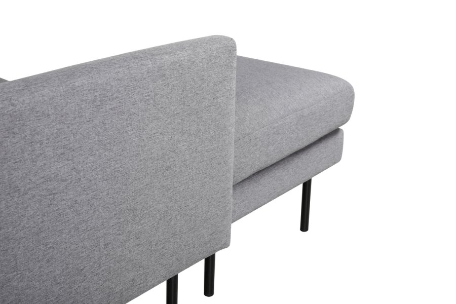 VENTURE DESIGN Zoom U-sofa - gr polyester og og sort stl
