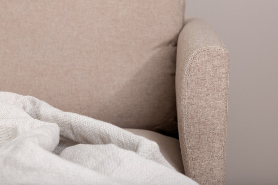 VENTURE DESIGN Zoom U-sofa - brun polyester og sort stl