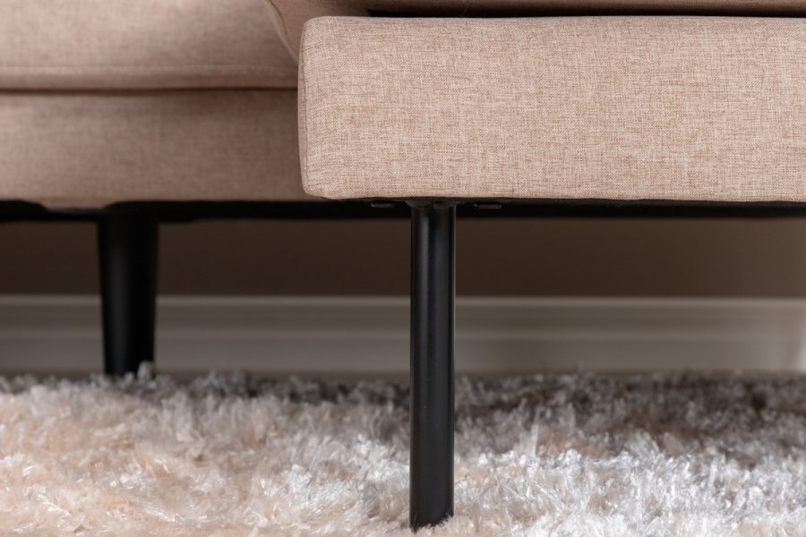 VENTURE DESIGN Zoom U-sofa - brun polyester og sort stl