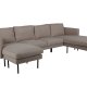 VENTURE DESIGN Zoom U-sofa - brun polyester og sort stl