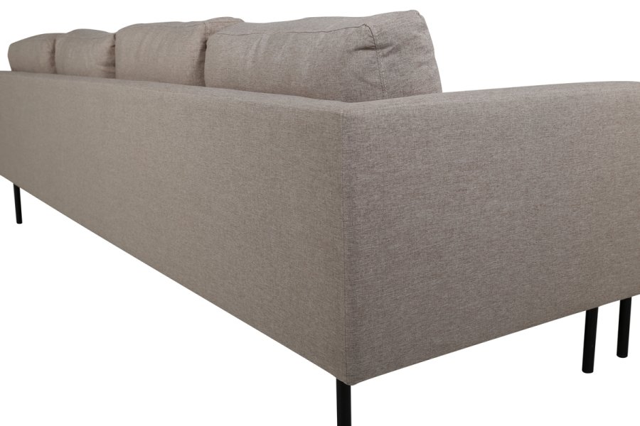VENTURE DESIGN Zoom U-sofa - brun polyester og sort stl