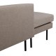 VENTURE DESIGN Zoom U-sofa - brun polyester og sort stl