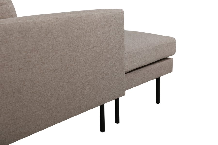 VENTURE DESIGN Zoom U-sofa - brun polyester og sort stl