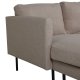 VENTURE DESIGN Zoom U-sofa - brun polyester og sort stl