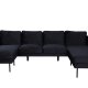 VENTURE DESIGN Zoom U-sofa - sort fljl og sort stl