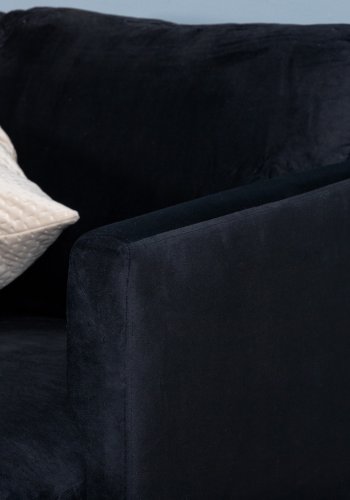 VENTURE DESIGN Zoom U-sofa - sort fljl og sort stl