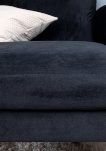 VENTURE DESIGN Zoom U-sofa - sort fljl og sort stl