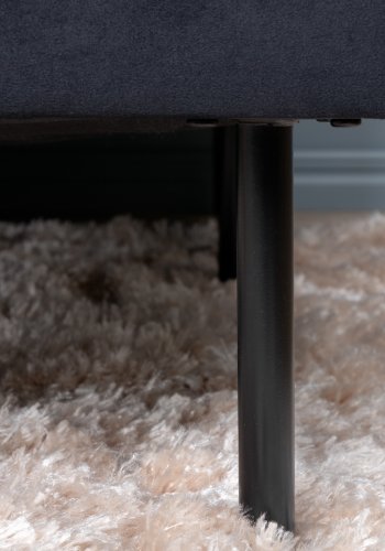 VENTURE DESIGN Zoom U-sofa - sort fljl og sort stl