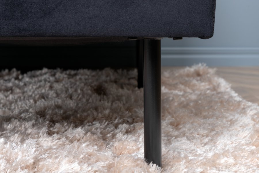 VENTURE DESIGN Zoom U-sofa - sort fljl og sort stl