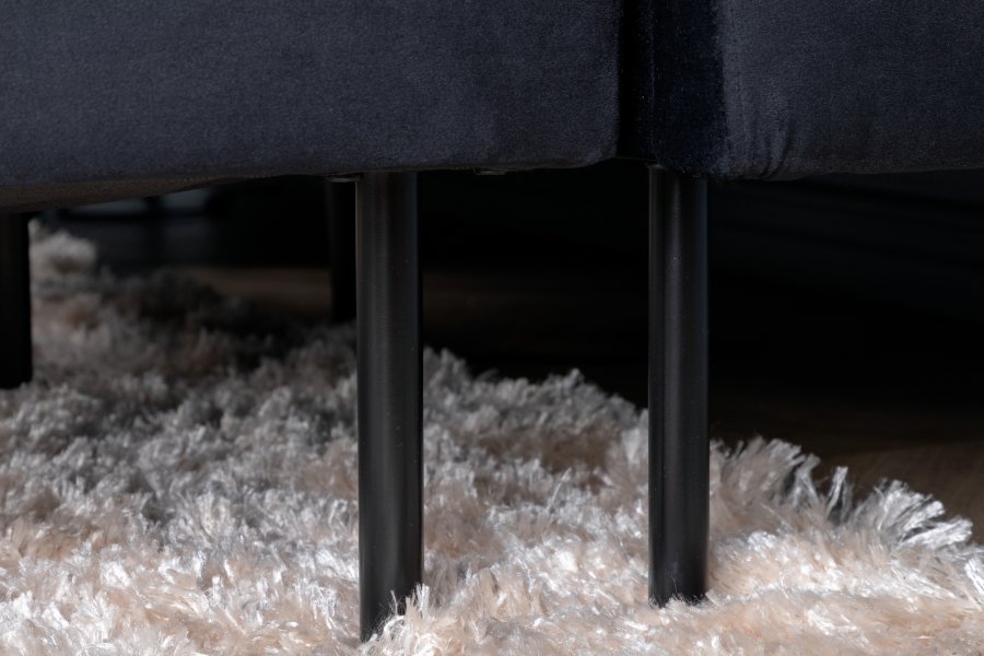 VENTURE DESIGN Zoom U-sofa - sort fljl og sort stl