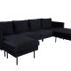 VENTURE DESIGN Zoom U-sofa - sort fljl og sort stl
