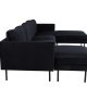 VENTURE DESIGN Zoom U-sofa - sort fljl og sort stl