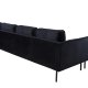 VENTURE DESIGN Zoom U-sofa - sort fljl og sort stl