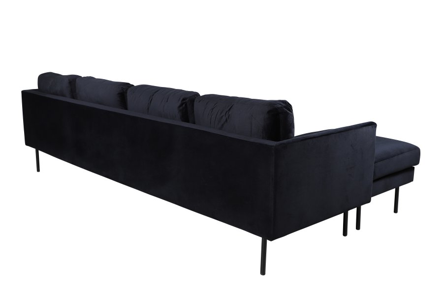 VENTURE DESIGN Zoom U-sofa - sort fljl og sort stl