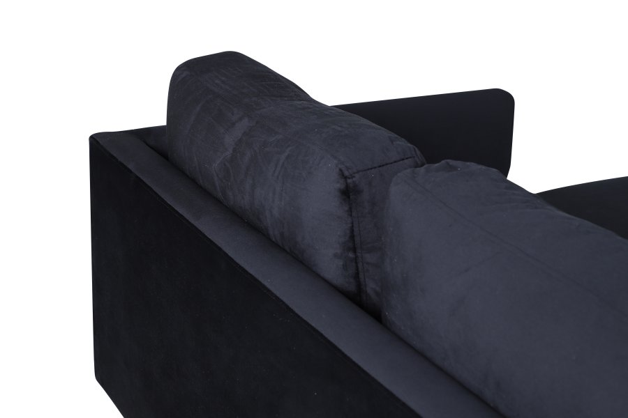 VENTURE DESIGN Zoom U-sofa - sort fljl og sort stl