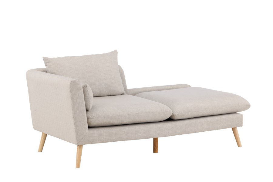 VENTURE DESIGN Tacoma 2 pers. sofa - beige stof og natur gummitr
